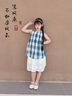 G.DUCKKIDS小黃鴨童裝女童連衣裙夏季2025新款兒童夏裝女孩洋氣格子裙子套裝 格子裙套裝 140 建議130-140cm9-10歲 曬單實(shí)拍圖