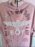 BOY LONDON【元?dú)馍倥磕信疃绦湎募痉凵珪r(shí)尚百搭潮牌休閑T恤 粉色 XS 曬單實(shí)拍圖