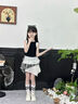 G.DUCKKIDS2025新款夏季女童蕾絲拼接格子裙套裝時(shí)尚百搭雙肩背心兩件套潮 蕾絲短裙套裝 120 cm 曬單實(shí)拍圖
