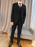 CEO雅戈?duì)?025春季高定西服套裝男正裝感商務(wù)職業(yè)正裝英倫禮服套裝 黑色#（西裝+馬甲+西褲） S 曬單實(shí)拍圖
