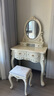 Mamorino德國品牌歐式梳妝臺臥室輕奢高級實(shí)木小戶(hù)型化妝鏡梳妝桌書(shū)桌一體 智能帶燈80CM圓鏡象牙白+凳 曬單實(shí)拍圖