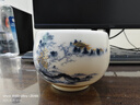 金鑲玉茶杯 功夫茶具品茗杯對杯羊脂玉白陶瓷送禮禮盒高檔 煙汀唱晚 曬單實(shí)拍圖