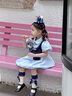 可英 GOWINBABY女童連衣裙2025夏季女孩裙時尚女寶兔子公仔連衣裙兒童洋氣公主裙 藍色 100 （適合身高90cm-100cm） 曬單實拍圖