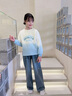 小豬彼特女童秋季套裝2025新款秋裝中大童洋氣網(wǎng)紅衛(wèi)衣兒童春秋牛仔褲衣服 13131藍(lán)色 130 cm 曬單實(shí)拍圖