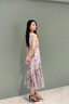 歌力思（ELLASSAY）2025夏季新款水彩暈染浪漫優(yōu)雅氣質(zhì)中長(zhǎng)款連衣裙女EWU362Y01500 藍(lán)混搭 M 曬單實(shí)拍圖