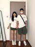 笙韻【兩件裝】情侶裝夏季結(jié)婚短袖t恤一男一女套裝團(tuán)體班服定制衣服  白色男+白色女(笑臉） M 男+女S 曬單實(shí)拍圖