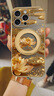 FEIIE流水生財荷花適用于蘋果16手機殼iPhone15ProMax創(chuàng)意浮雕素皮磁吸支架外殼蘋果14高檔國潮13輕奢新 高端皮紋款【流水生財荷花金】360°旋轉磁吸支架 iPhone16Pro 曬單實拍圖