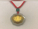 Lossot兒童生日禮物歲歲平安金鑲玉吊墜項(xiàng)鏈寶寶鎖百天周歲出生禮物小孩 曬單實(shí)拍圖
