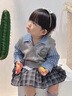 G.DUCKKIDS小黃鴨童裝女童套裝春秋季學(xué)院風(fēng)兒童秋裝女孩襯衫馬甲裙子三件套 灰色 130 尺碼7~8歲【120-130cm】cm 曬單實拍圖