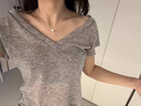 銀項(xiàng)鏈女士貓眼吊墜 高級(jí)感簡(jiǎn)約鎖骨鏈 生日520禮物送女友首飾品 銀色 精美禮盒 曬單實(shí)拍圖