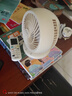 海爾（Haier） 電風(fēng)扇迷你USB手持充電臺(tái)式循環(huán)扇風(fēng)扇輕音辦公室桌面小型掛壁風(fēng)扇小型空氣循環(huán)扇學(xué)生宿舍風(fēng)扇 戶外風(fēng)扇+【氛圍燈】充電款LSF-CL101(W) 曬單實(shí)拍圖