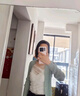 愛慕創(chuàng)春夏儀式5女士休閑V領(lǐng)插杯打底背心上衣CA721602 光白色190 S 160 曬單實(shí)拍圖