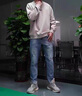 花花公子（PLAYBOY）牛仔褲男士春秋季破洞2025新款9分哈倫修身小腳九分褲子男款 3025藍色 九分 32 曬單實(shí)拍圖