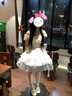 閃動(dòng)少女（SHANDONGSHAONV）洛麗塔韓版收腰公主小禮服lolita顯瘦細閃蝴蝶蓬蓬裙 【白藍蝴蝶裙送拖尾】 S 曬單實(shí)拍圖