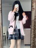 歐遙女童夏裝套裝2025新款女大童春秋12-15歲女孩衣服工裝褲三件套 【三件套】粉色毛衣+襯衫+工裝褲 185 2XL[建議135-150斤] 曬單實拍圖