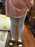 莫代爾打底褲女外穿春夏薄款高腰顯瘦大碼彈力收腹淺灰小腳緊身褲子 淺灰 腳口波浪邊 3XL 建議150-170斤 曬單實(shí)拍圖