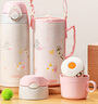 膳魔師（THERMOS）兒童運動便攜保溫杯膳魔師學(xué)生吸管水杯貓狗系列男女水壺600ml粉 曬單實拍圖