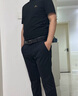 比音勒芬（Biemlfdlkk）【升級(jí)透氣棉】夏季男士上衣職場(chǎng)商務(wù)休閑多色翻領(lǐng)短袖polo衫簡(jiǎn)約 07黑色 L （105） 曬單實(shí)拍圖