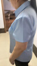 暢印高彈力職業(yè)女裝夏新款短袖黑色襯衫酒店美容院正裝工裝工作服襯衣 藍(lán)色V領(lǐng)短袖 3XL 建議130斤左右 曬單實拍圖