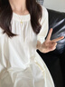 阪織屋家居服女夏新款短袖可外穿純色睡裙純棉舒適親膚波點(diǎn)碎花連衣裙 瑩白 無胸墊款/純棉/均碼 L 曬單實(shí)拍圖