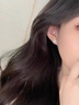 逐青999足銀鋯石四葉草耳夾女純銀無(wú)耳洞耳環(huán)女士新款耳骨夾首飾耳飾 耳夾一對 曬單實(shí)拍圖