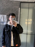 新百倫新款羊羔毛牛仔外套男大碼棉服秋冬男裝工裝夾克黑色加厚牛仔棉衣 黑色 XL 曬單實(shí)拍圖