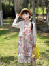 碎花裙女童夏季2025新款兒童夏裝裙子大童女孩波西米亞吊帶連衣裙 單件-吊帶裙子【高品質(zhì)】 140 曬單實(shí)拍圖