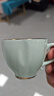 貝玉青瓷茶杯主人杯帶把手杯子景德鎮(zhèn)陶瓷杯茶壺喝茶杯子花茶壺 描金青瓷帶把茶杯 曬單實(shí)拍圖