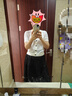 歐時(shí)力OCHIRLY 肌理感小香風(fēng)短袖針織外套女開衫上衣2025夏新款 米白 M 曬單實(shí)拍圖