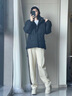 LEEREDPOI羽絨服男立領(lǐng)寬松休閑潮流百搭短款冬季保暖鴨絨冬天青年外套 白色 XL 約145-170斤可穿 曬單實(shí)拍圖