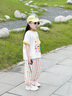 mlgt kids童裝女童套裝2025夏季新款兒童洋氣短袖T恤寶寶防蚊褲兩件套 米杏色 110 cm 【建議身高105cm左右】 曬單實(shí)拍圖