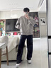 OEMG美式vintage外套男士春夏季棒球服潮牌高街痞帥扎染皮衣工裝夾克 灰色 XL [建議120-135斤] 曬單實拍圖