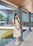羅蒙（ROMON）小香風(fēng)女裝2025新款夏季連衣裙女氣質(zhì)漂亮套裝裙小個子感裙子 杏色 L 80-100斤 曬單實拍圖