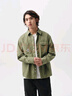 森馬（Semir）長袖襯衫男春季山系襯衣外套時(shí)尚字母印花翻領(lǐng)上衣 橄欖綠40877 170/88A/M 曬單實(shí)拍圖