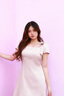 Mandy Zhang法式高級感粉色連衣裙女夏季氣質(zhì)蝴蝶結(jié)方領(lǐng)輕禮服裙 芭蕾粉 S 曬單實拍圖