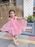 G.DUCKKIDS小黃鴨童裝女童裙子2025夏季新款兒童連衣裙立體花朵飛袖寶寶紗裙 粉色 90碼  (建議80cm 2-3歲左右)cm 曬單實(shí)拍圖