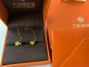六桂福珠寶 LIU GUI FU JEWELRY黃金星星耳線(xiàn)耳釘女款999足金養耳洞純金桃花耳環(huán)首飾送女友老婆 足金星星耳線(xiàn)（送膠耳塞） 金重1.09g 曬單實(shí)拍圖