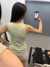 運動背心女速干瑜伽無袖緊身顯瘦運動上衣跑步普拉提訓練健身服夏 淺綠色背心【M碼】-無胸墊 曬單實拍圖
