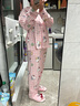 果殼（Gukoo）睡衣女春秋款HelloKitty聯(lián)名新款純棉可愛(ài)滿(mǎn)印家居服套裝可外穿C 淺桔粉 L 曬單實(shí)拍圖
