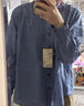 無(wú)印良品（MUJI） 女式法蘭絨襯衫領(lǐng)長(zhǎng)袖襯衫女士襯衣內(nèi)搭上衣純棉秋季新品女裝 暗黃色格紋 S （155/80A） 曬單實(shí)拍圖