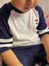 左西男童夏裝套裝兒童運動短袖純棉夏季2025新款男孩兩件套 白色 140 曬單實拍圖