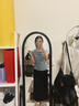 Olrain歐芮兒黑色西裝半身裙女春裝新款高腰時尚直筒通勤開叉裙子 黑色 M 曬單實拍圖