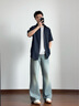 TOMMY HILFIGER【防曬速干】25新款夏季男舒適網(wǎng)眼吸濕透氣短袖襯衣襯衫男39254 藏青色DW5 S （推薦：120-135斤） 曬單實(shí)拍圖