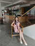 法曼萱（FAMANXUAN）粉色醋酸蝴蝶結(jié)小香風(fēng)背心裙女2025夏季新款時(shí)尚氣質(zhì)連衣裙 蘇梅粉 S 160/84A/S 曬單實(shí)拍圖