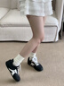 FILA 斐樂官方女鞋薄底復(fù)古老爹鞋2025春新款水舞鞋休閑運(yùn)動鞋德訓(xùn)鞋 黑/標(biāo)準(zhǔn)白-BC（偏小拍大一碼） 37.5 曬單實(shí)拍圖