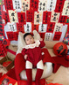 G.DUCKKIDS小黃鴨嬰兒包屁衣春秋長(zhǎng)袖新生兒連體衣女寶寶公主滿月周歲哈衣 酒紅色夏款 加襪子 66cm 尺碼建議0-3個(gè)月8-12斤 曬單實(shí)拍圖