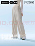 蕉內(nèi)涼皮301Cool女士涼感冰絲直筒褲垂墜顯瘦顯腿長褲子女防曬休閑褲 黑色 M 曬單實拍圖