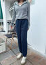 歐絲卡舒適純棉衛褲女春秋2025新款褲子休閑長(cháng)褲大碼女褲寬松束腳運動(dòng)褲 寶藍-純棉（九分褲） L 建議105-120斤 曬單實(shí)拍圖