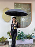 麥舒特全自動防回彈黑膠防曬防紫外線加大遮陽雨傘安全晴雨兩用顏值傘女 曜石黑*機械手柄【加固雙骨+磨砂手柄】 全自動防回彈晴雨兩用 曬單實拍圖