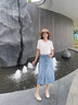 熙世界（sllsky）蕾絲繡花白色T恤短袖純棉獨(dú)特超好看上衣2025年夏季新款 月牙白 M 曬單實(shí)拍圖